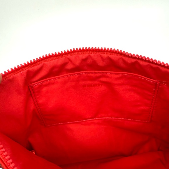 Burberry Red Makeup Bag Clutch Wristlet Pouch GWP New - Picture 6 of 10